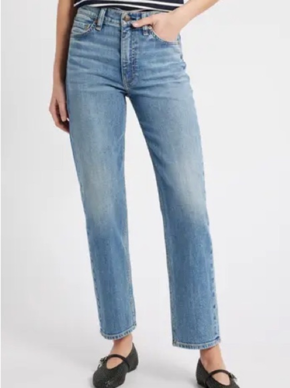 rag & bone Nika High Rise Ankle Cigarette Straight-Leg Jeans Blue Denim Size 23